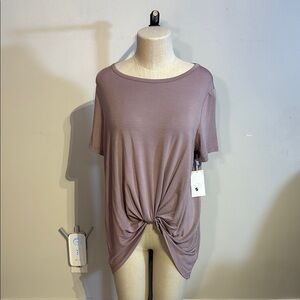 Jackson Rowe Mauve Twist Front knotty Tee NWT size s